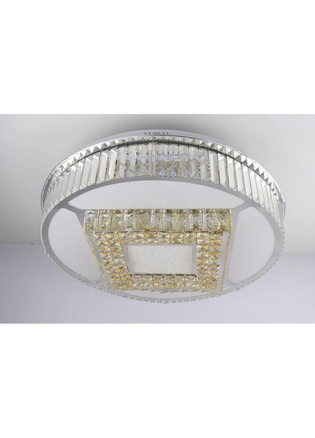 Люстра потолочная хрустальная LED с пультом C3132/800 Хром 19х72х72 см. Sunnysky (253122253)