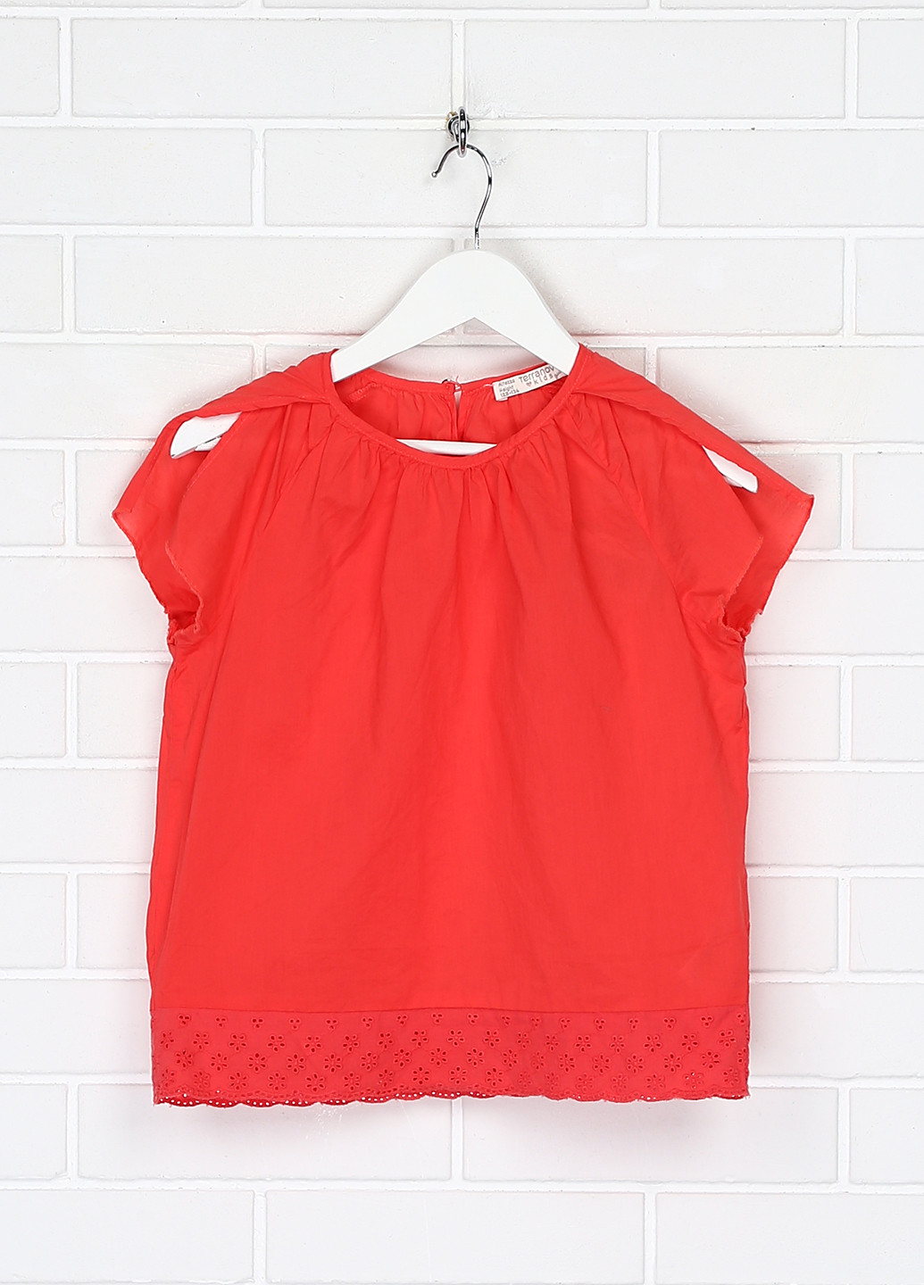 Красная однотонная блузка Terranova летняя