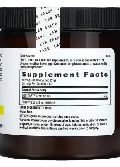 Креатин гидрохлорид, Chemistry Labs, Creatine HCI,, Beyond Raw, 60 serv 120 g (Pure) GNC (254371730)