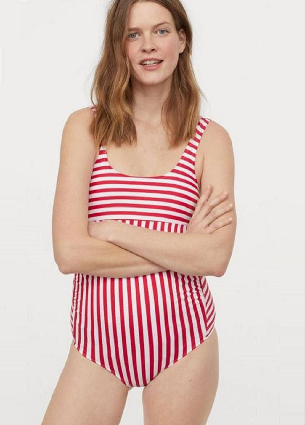 Красный летний купальник для беременных H&M