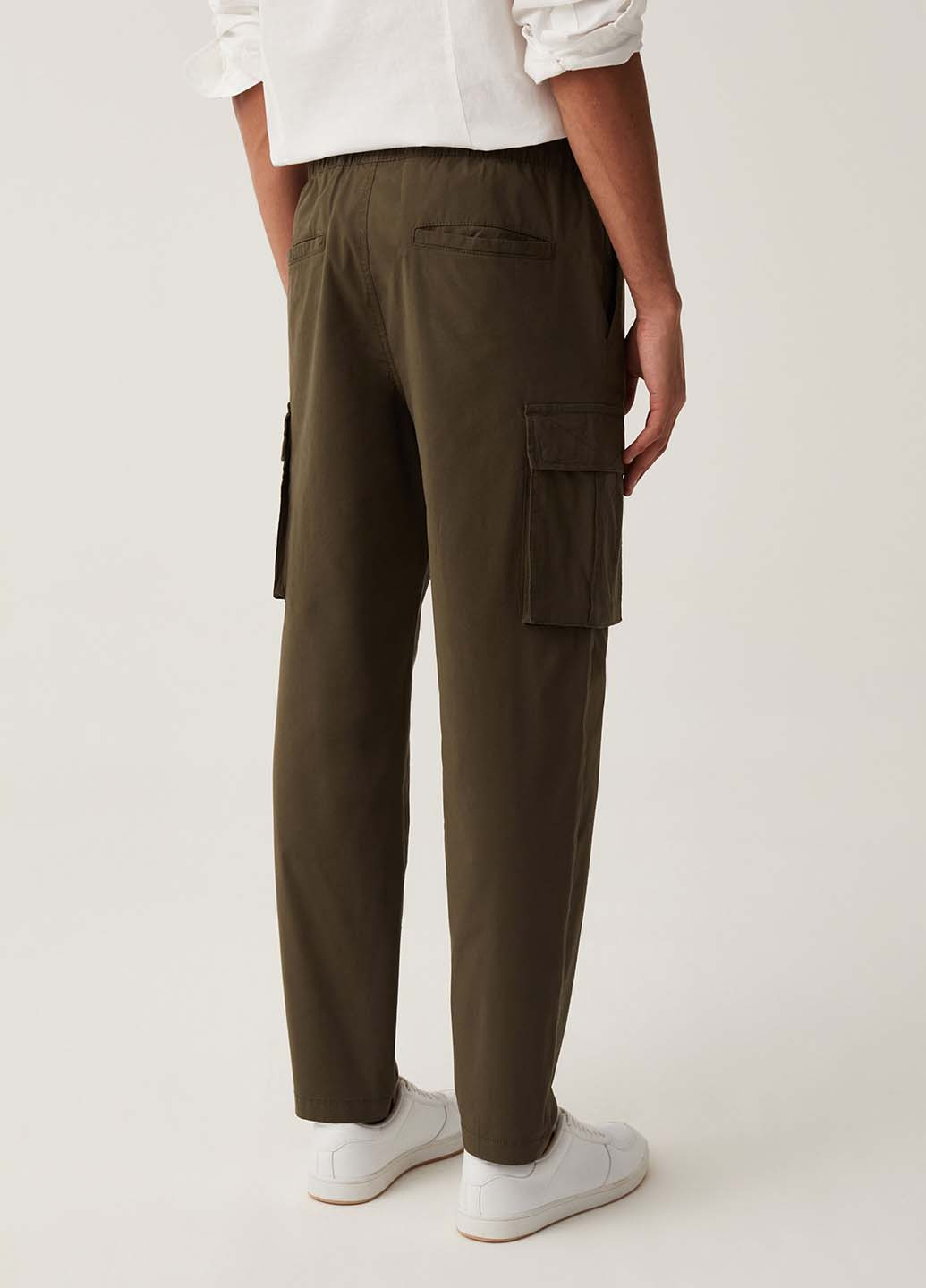 Хаки кэжуал демисезонные карго брюки OVS