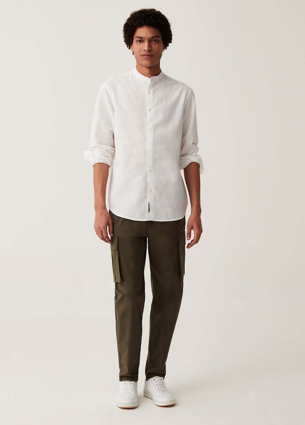 Хаки кэжуал демисезонные карго брюки OVS