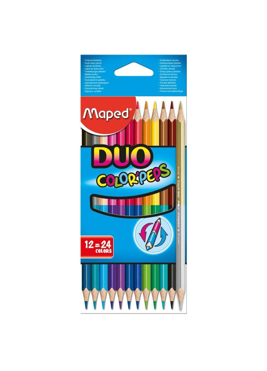 Набор для творчества карандаши двухсторонние Color Peps Duo 12 шт. 24 цвета (MP.829600) Maped (254067677)