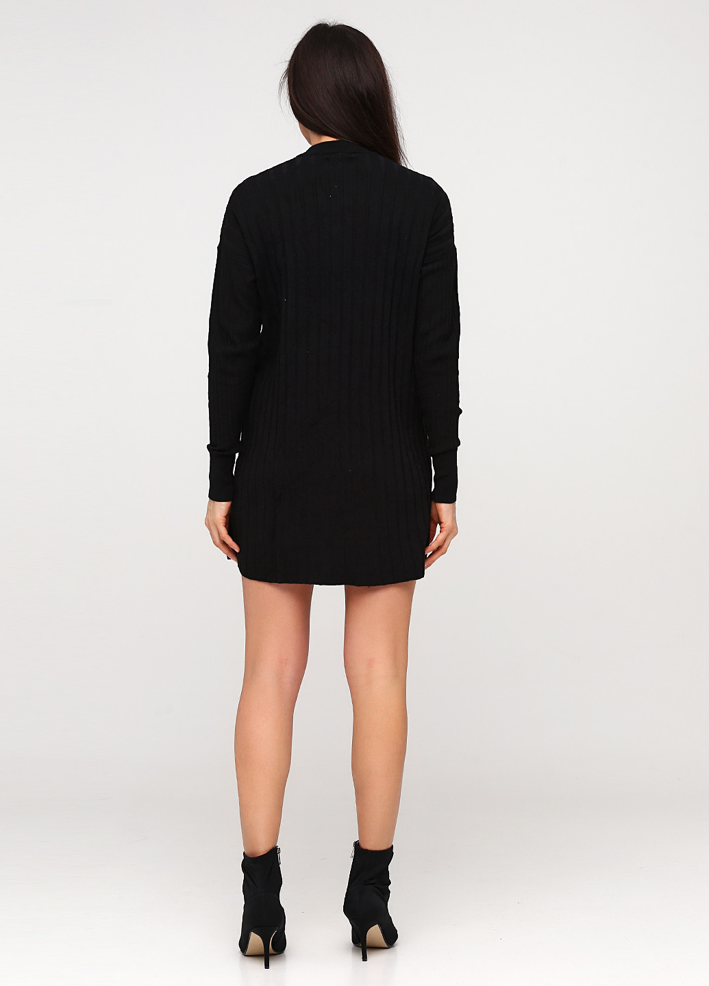 Черное кэжуал платье платье-свитер Weekday однотонное