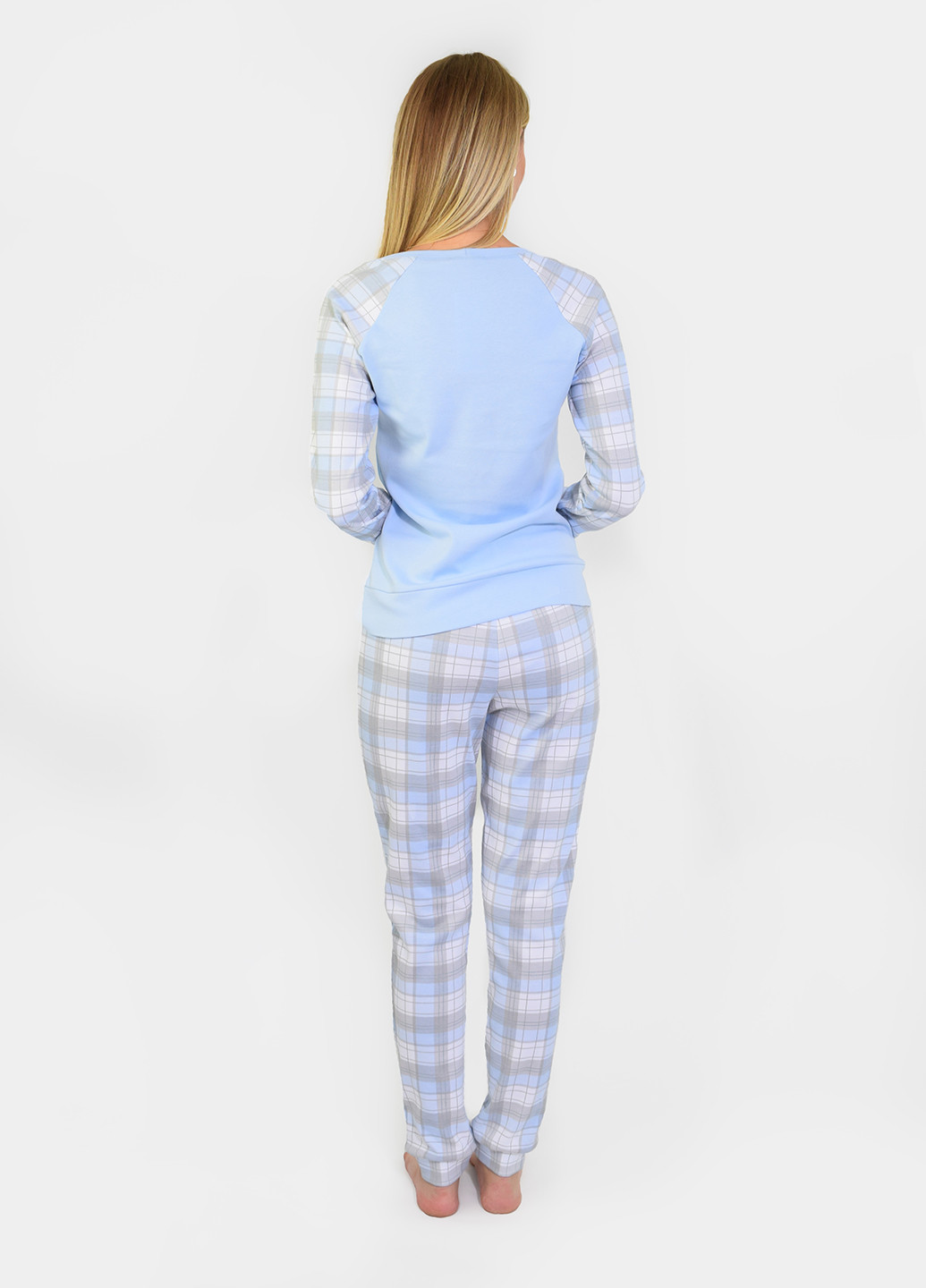 Светло-голубая всесезон пижама (лонгслив, брюки) лонгслив + брюки NEL