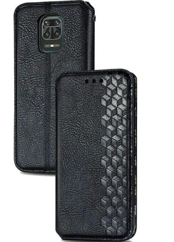 Шкіряний чохол книжка Cubic (PU) для Xiaomi Redmi Note 9s / Note 9 Pro / Note 9 Pro Max Чорний (is_00000037900_6) Getman (237825005)