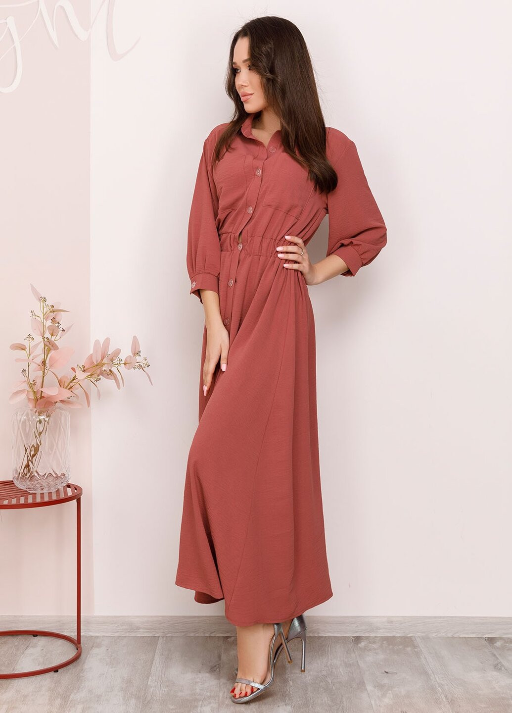 Темно-розовое деловое платья ISSA PLUS однотонное