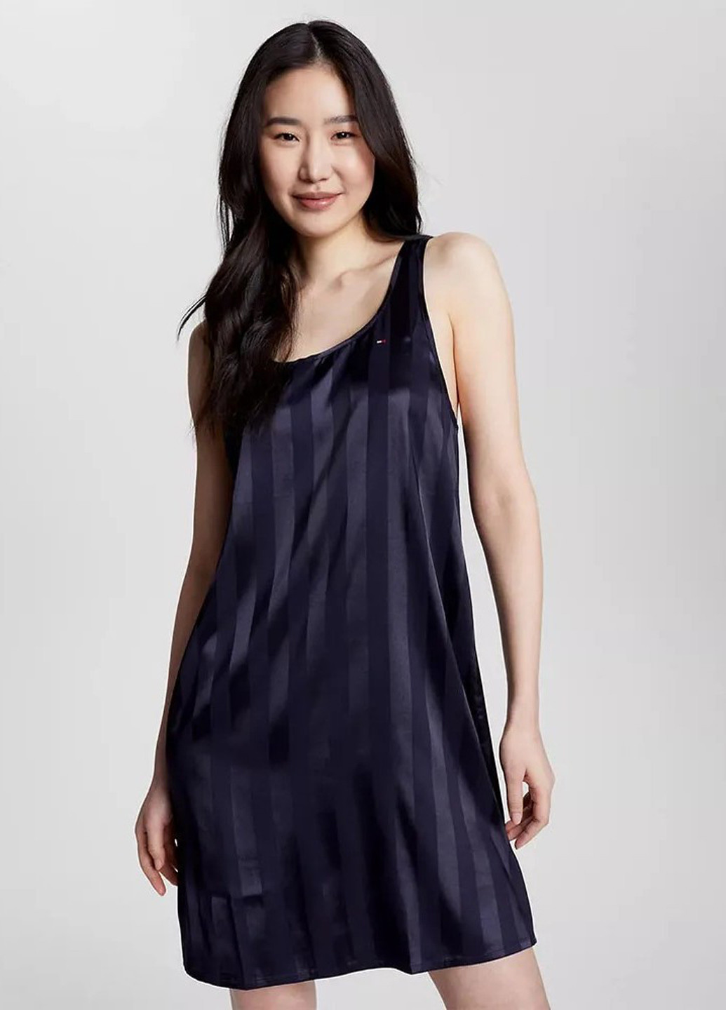 Темно-синее домашнее платье а-силуэт Tommy Hilfiger в полоску