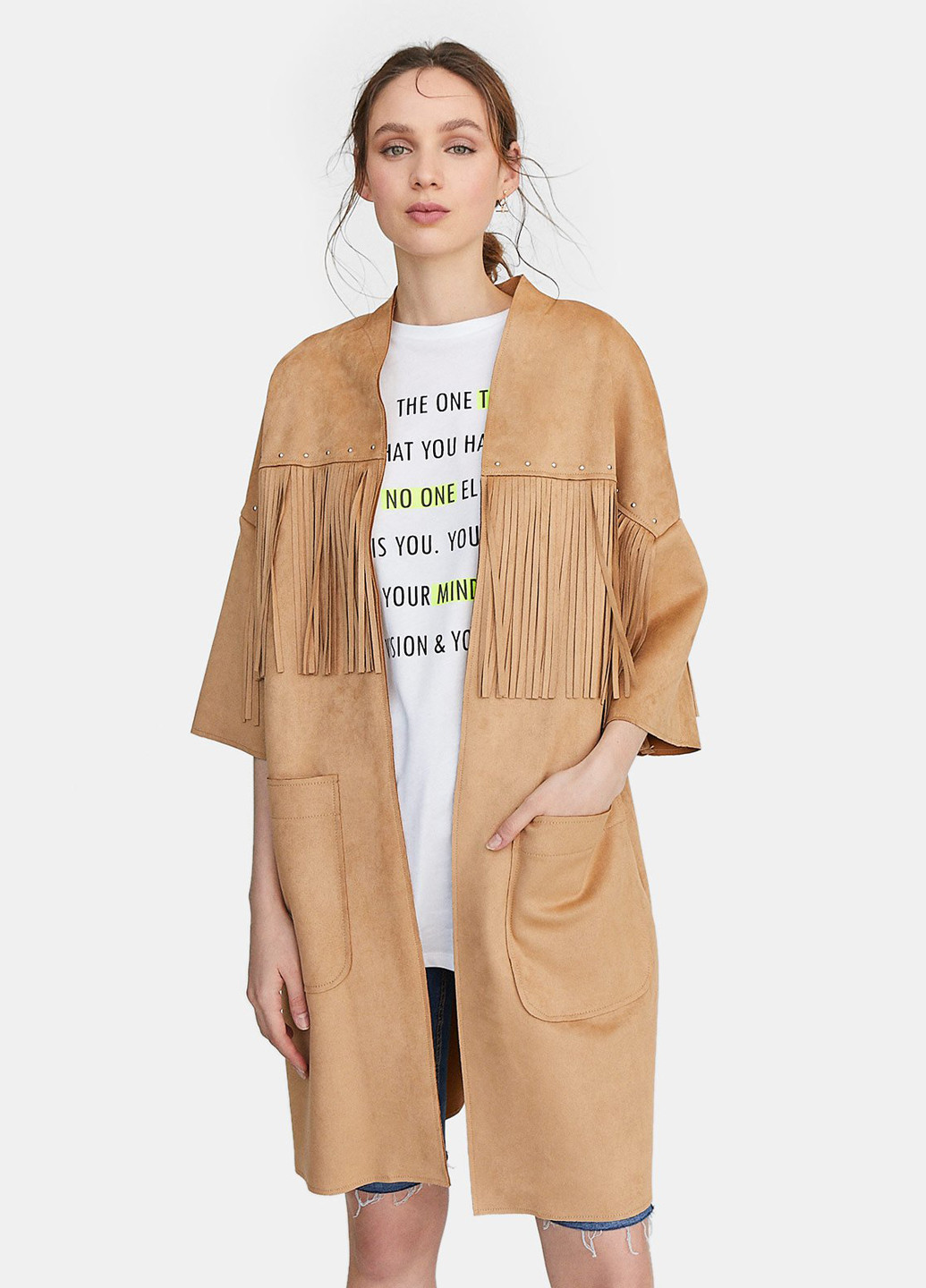 Коричневый демисезонный кардиган Stradivarius