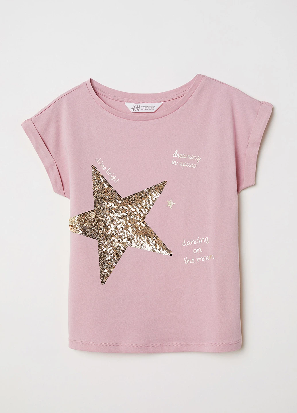 Светло-розовая летняя футболка H&M