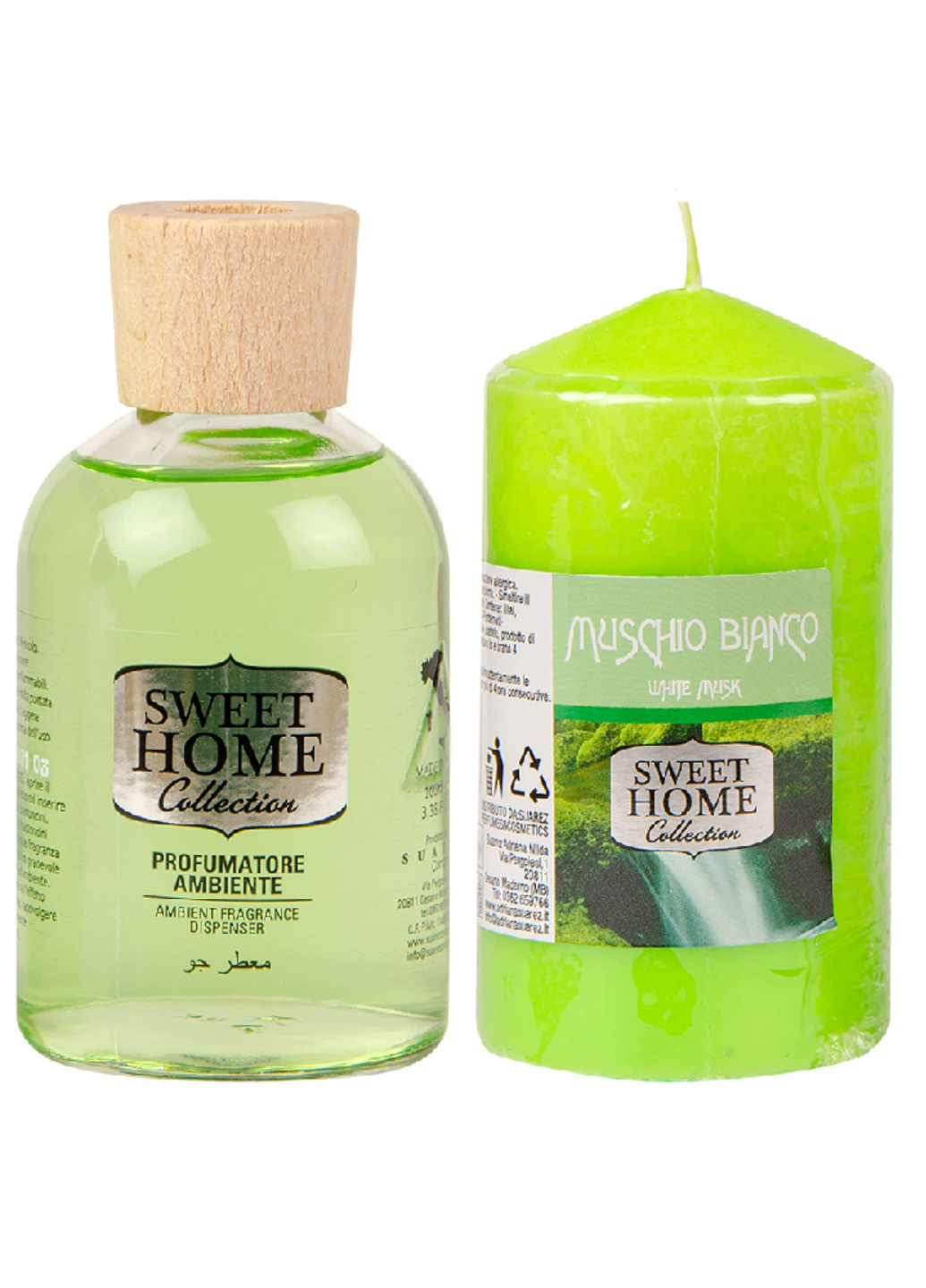 Набор подарочный (ароматизатор для дома WHITE MUSK 100 мл + свеча 135 г) Sweet Home (251181167)