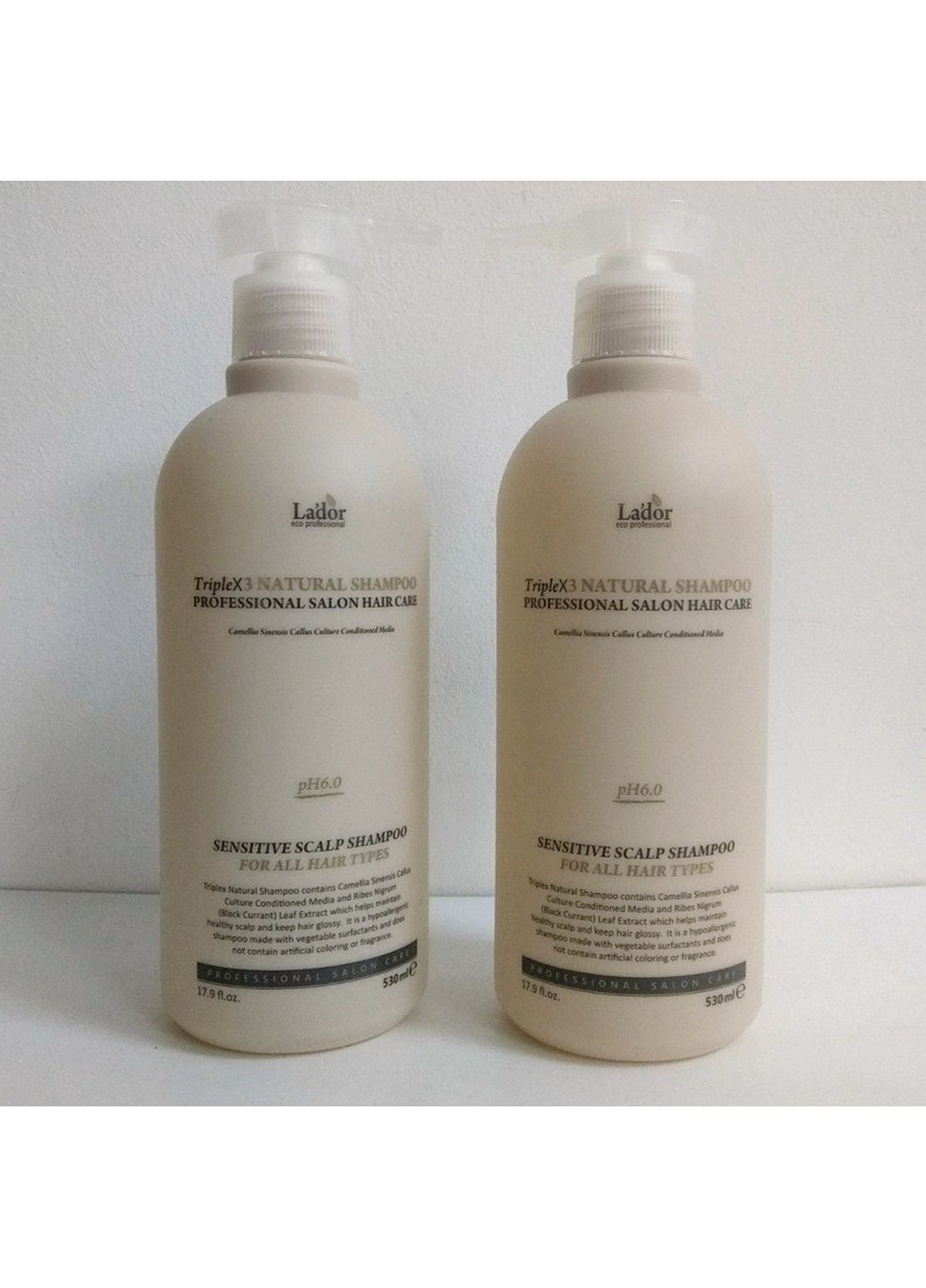 Шампунь безсульфатный для волос Triplex Natural с протеинами шелка с дозатором 530 мл La'dor (255405531)