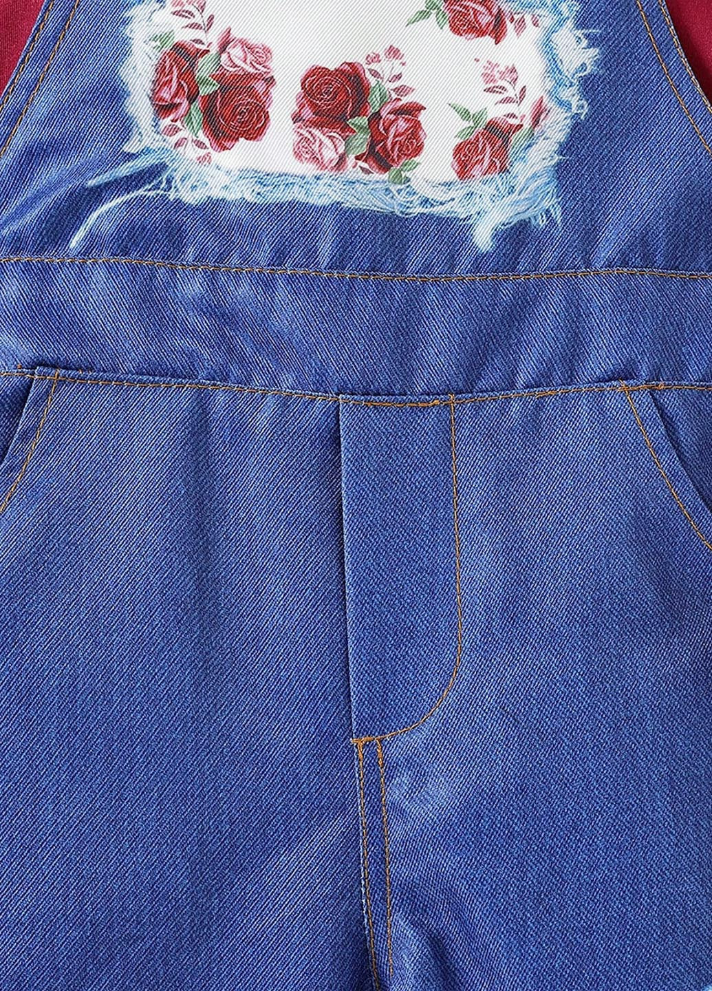 Комбинированный демисезонный комплект (блуза, комбинезон) SHEIN