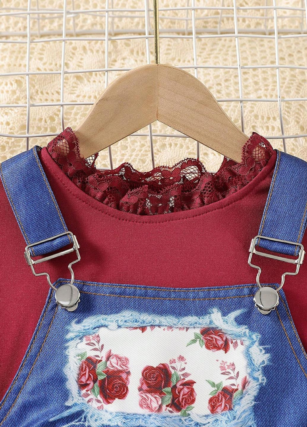 Комбинированный демисезонный комплект (блуза, комбинезон) SHEIN