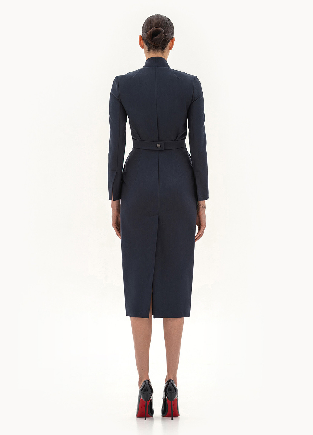 Графитовое кэжуал платье на запах BGL однотонное