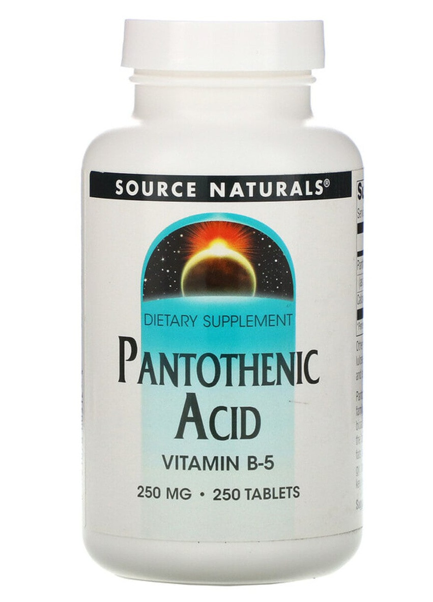 , Пантотеновакислота, вітамін В-5, 250 мг, 250 таблеток Source Naturals (228291824)