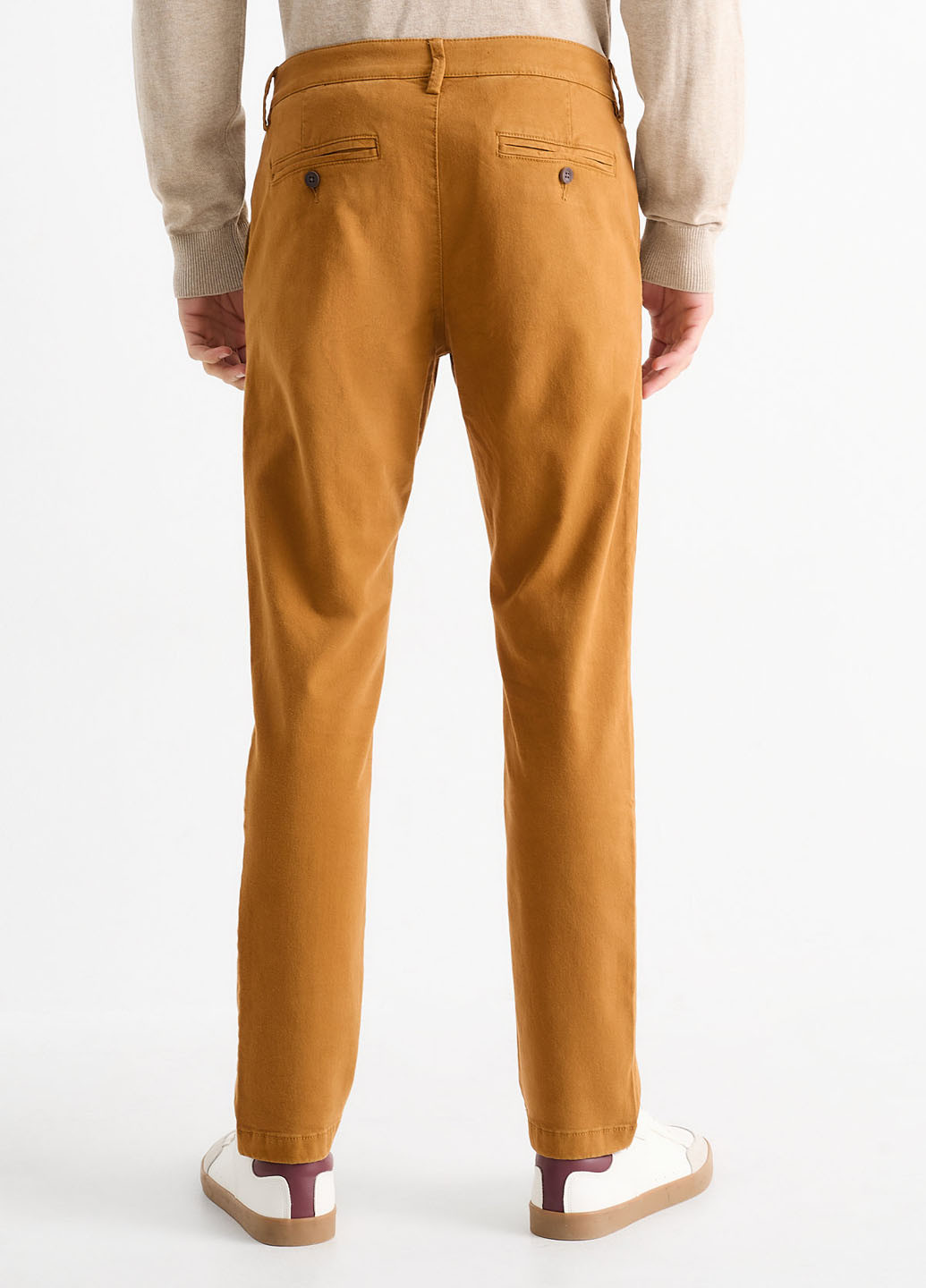 Горчичные кэжуал демисезонные зауженные, чиносы брюки C&A