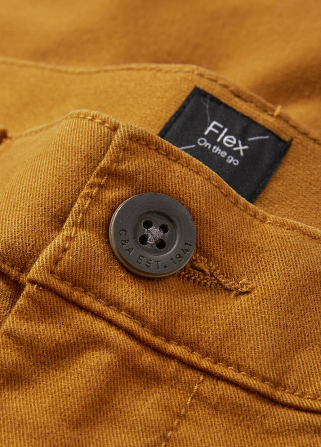 Горчичные кэжуал демисезонные зауженные, чиносы брюки C&A