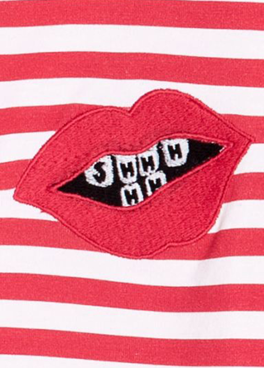 Туника H&M полоска красная кэжуал хлопок, трикотаж