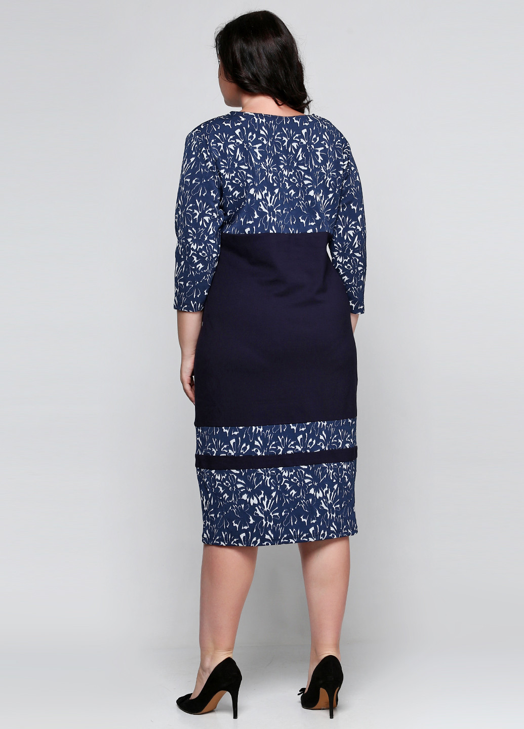 Темно-синее деловое платье Ut с цветочным принтом