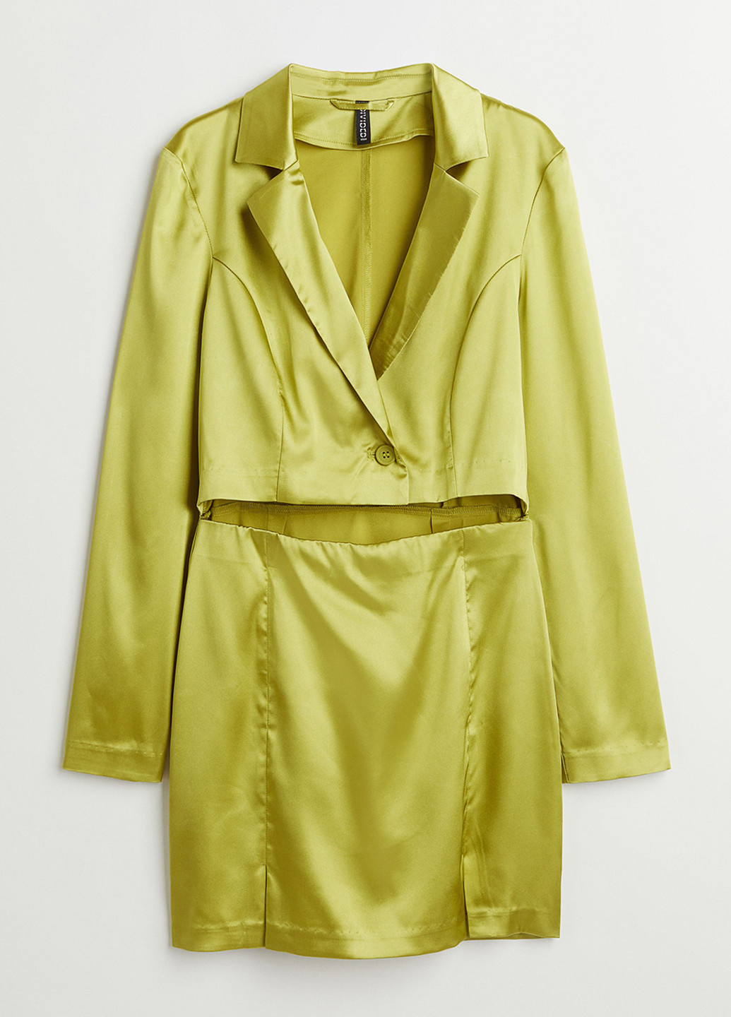 Оливковое кэжуал платье платье-жакет H&M однотонное