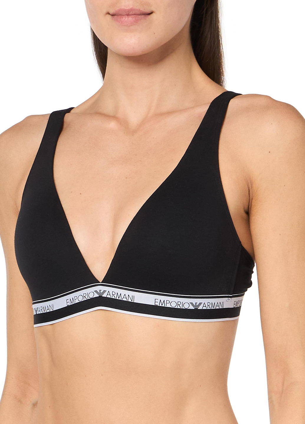 Чорний бралетт бюстгальтер Emporio Armani без кісточок бавовна