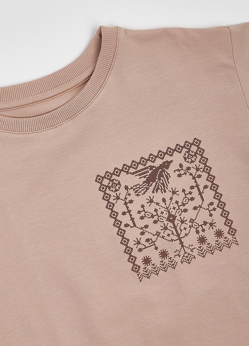 Темно-бежевая летняя футболка KRAKO