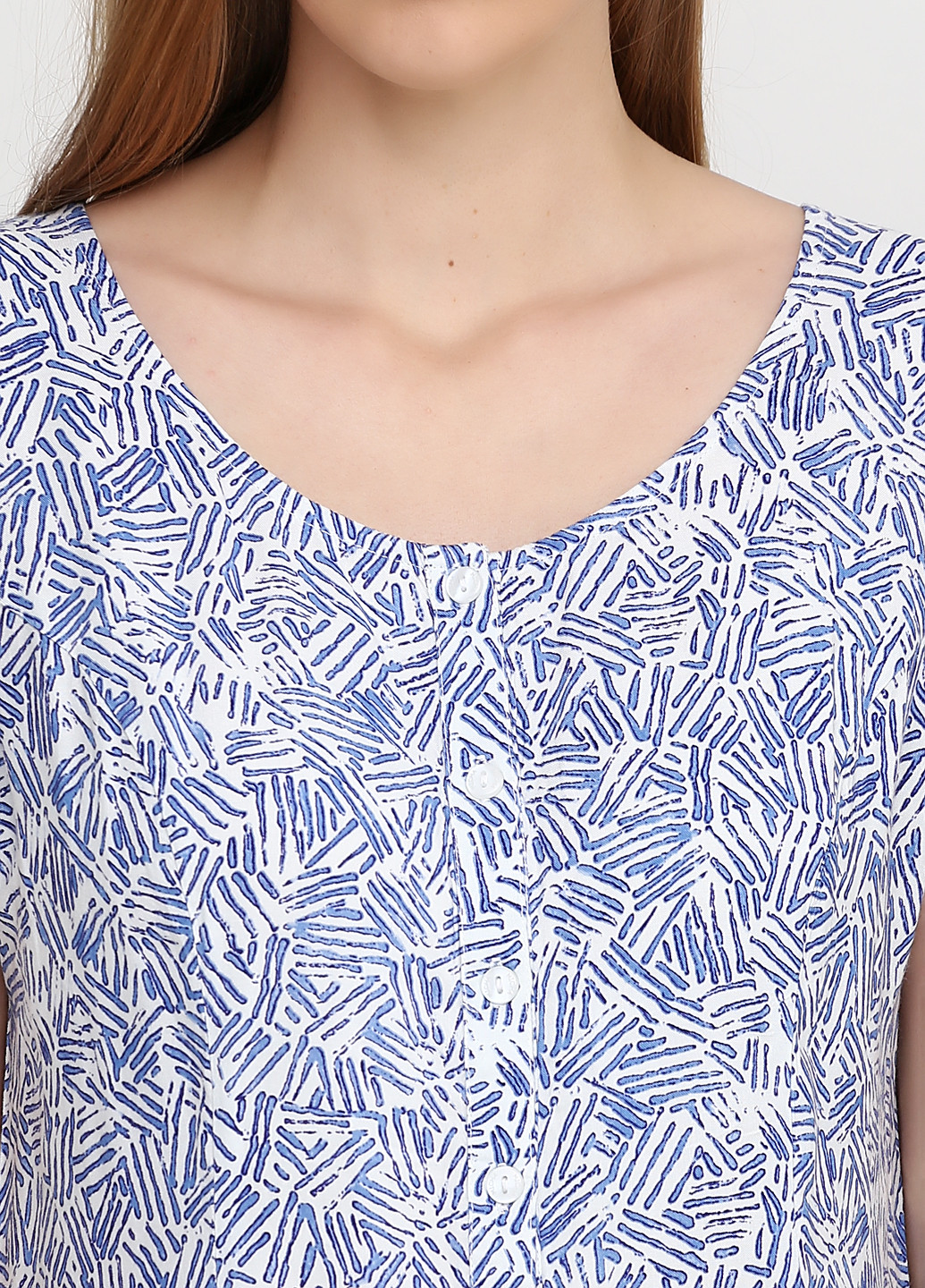 Голубое кэжуал платье Micha с геометрическим узором