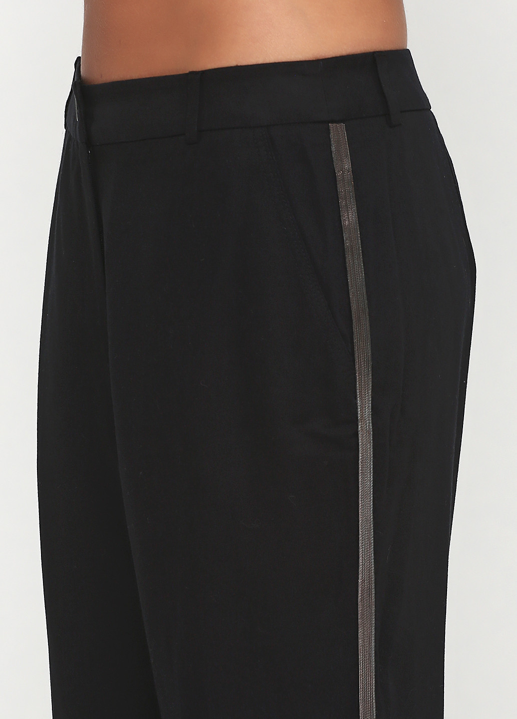 Черные классические демисезонные прямые брюки Lauren Vidal