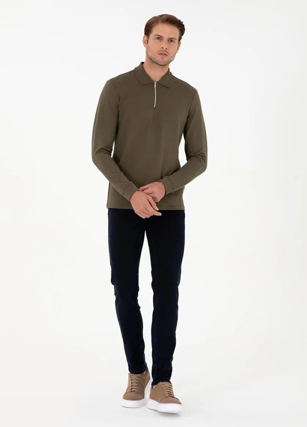 Темно-синие демисезонные слим джинсы Pierre Cardin