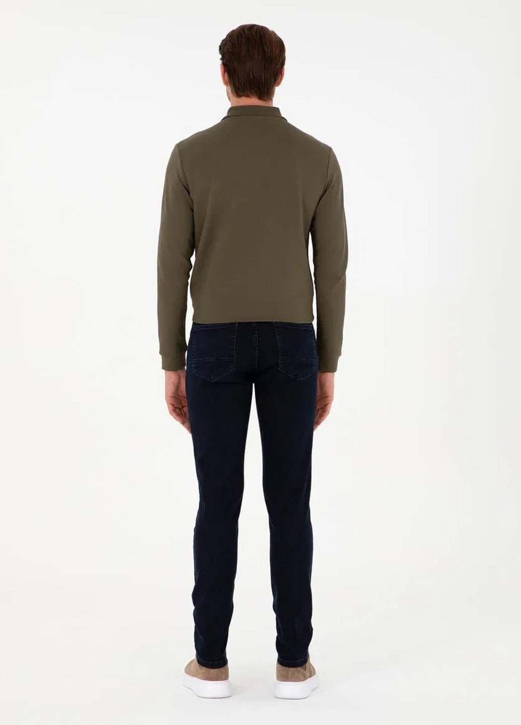 Темно-синие демисезонные слим джинсы Pierre Cardin