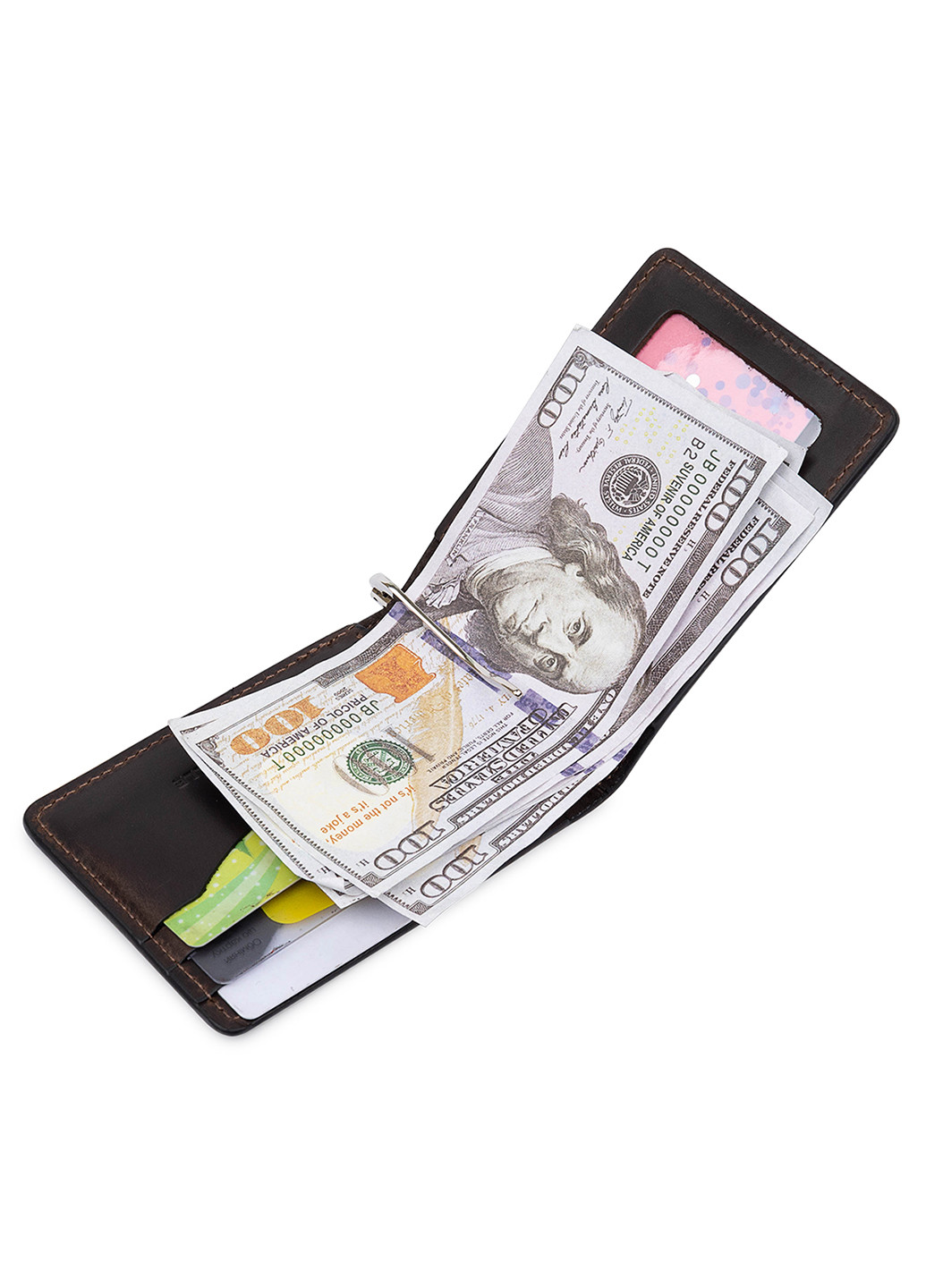 Чоловік шкіряний затиск для грошей 11х8х0,7 см Grande Pelle (250097470)