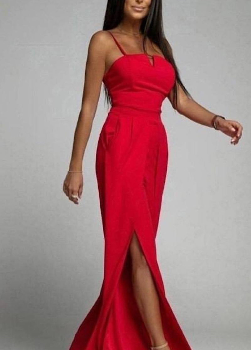 Комбинезон Fashion комбинезон-брюки однотонный красный кэжуал полиэстер