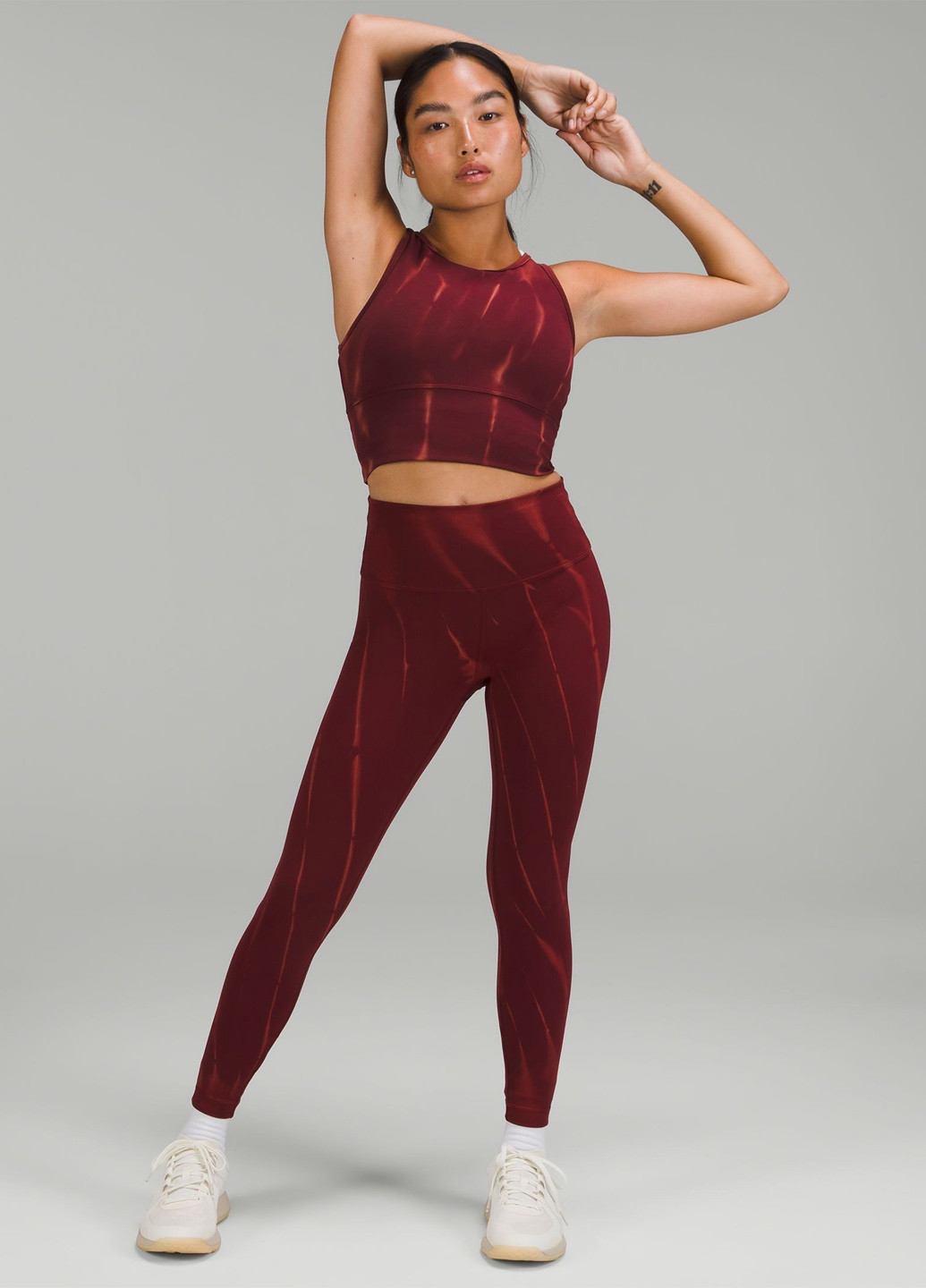 Бордовые демисезонные легинсы Lululemon Athletica