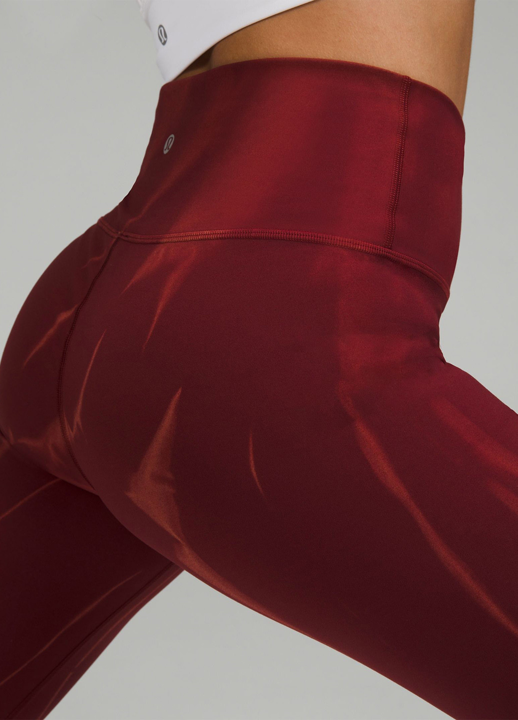 Бордовые демисезонные легинсы Lululemon Athletica
