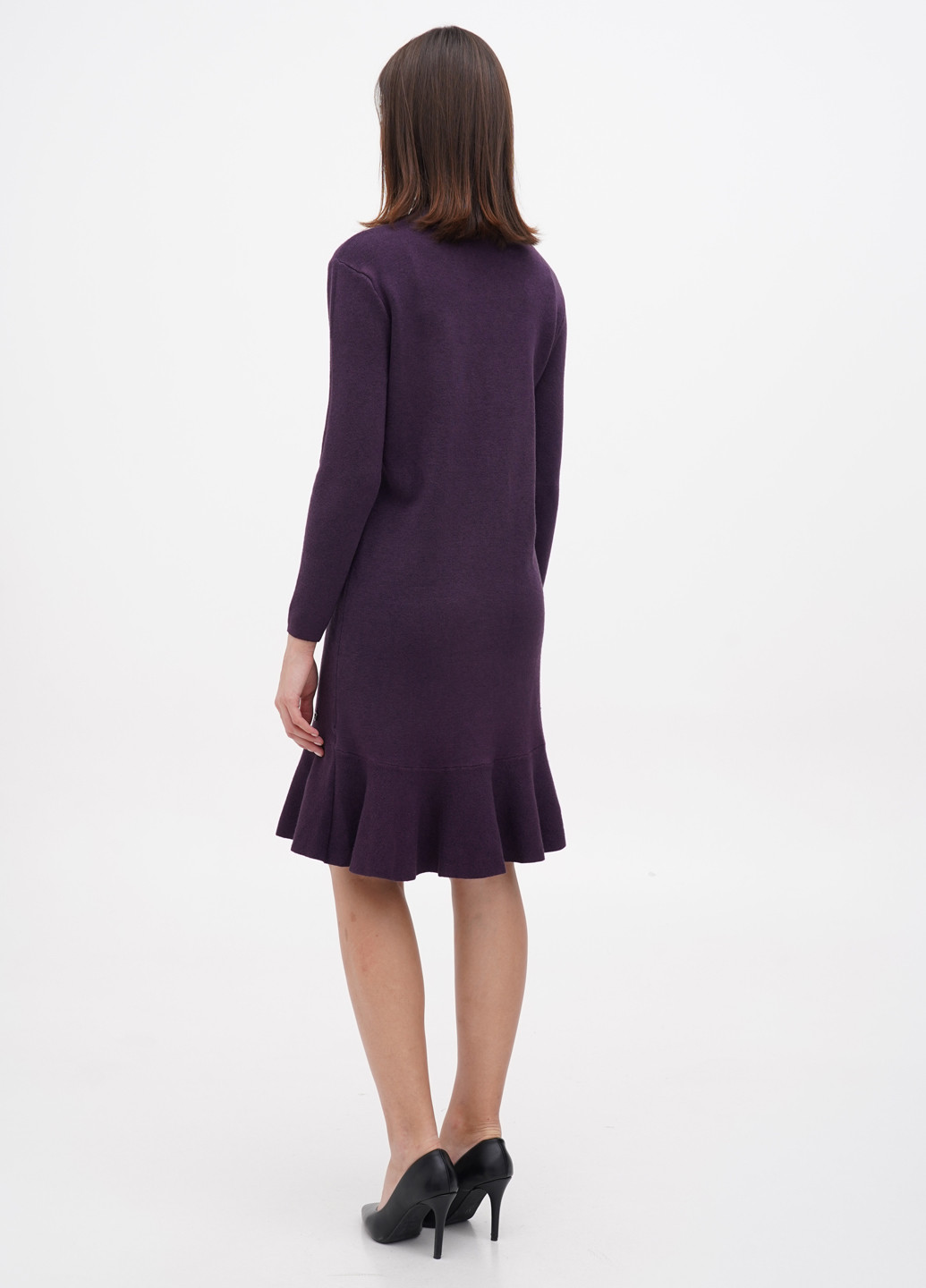 Темно-фіолетова кежуал сукня сукня светр LF Women однотонна