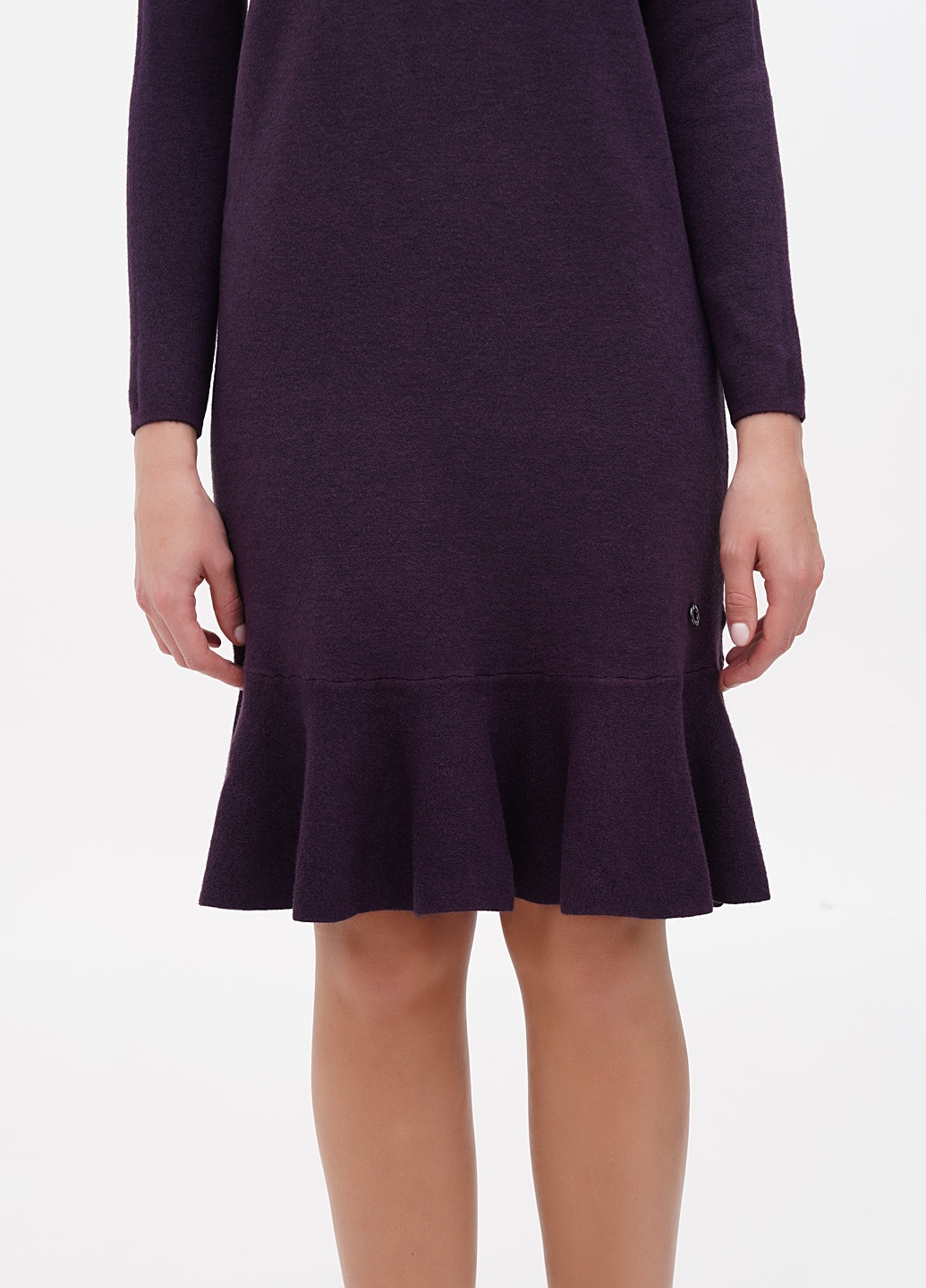 Темно-фиолетовое кэжуал платье платье-свитер LF Women однотонное