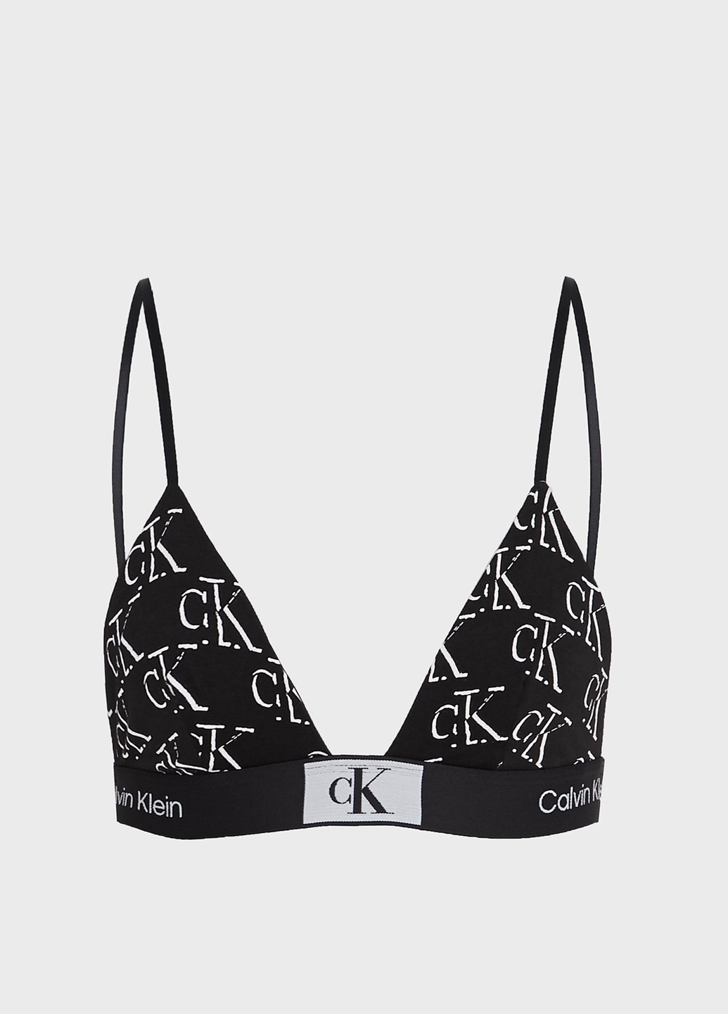 Чорно-білий тріенджел бюстгальтер Calvin Klein без кісточок бавовна