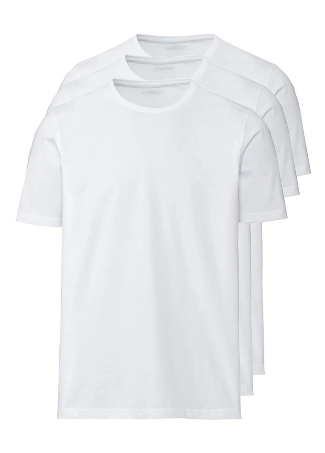 Белая футболка (3 шт.) с коротким рукавом Livergy