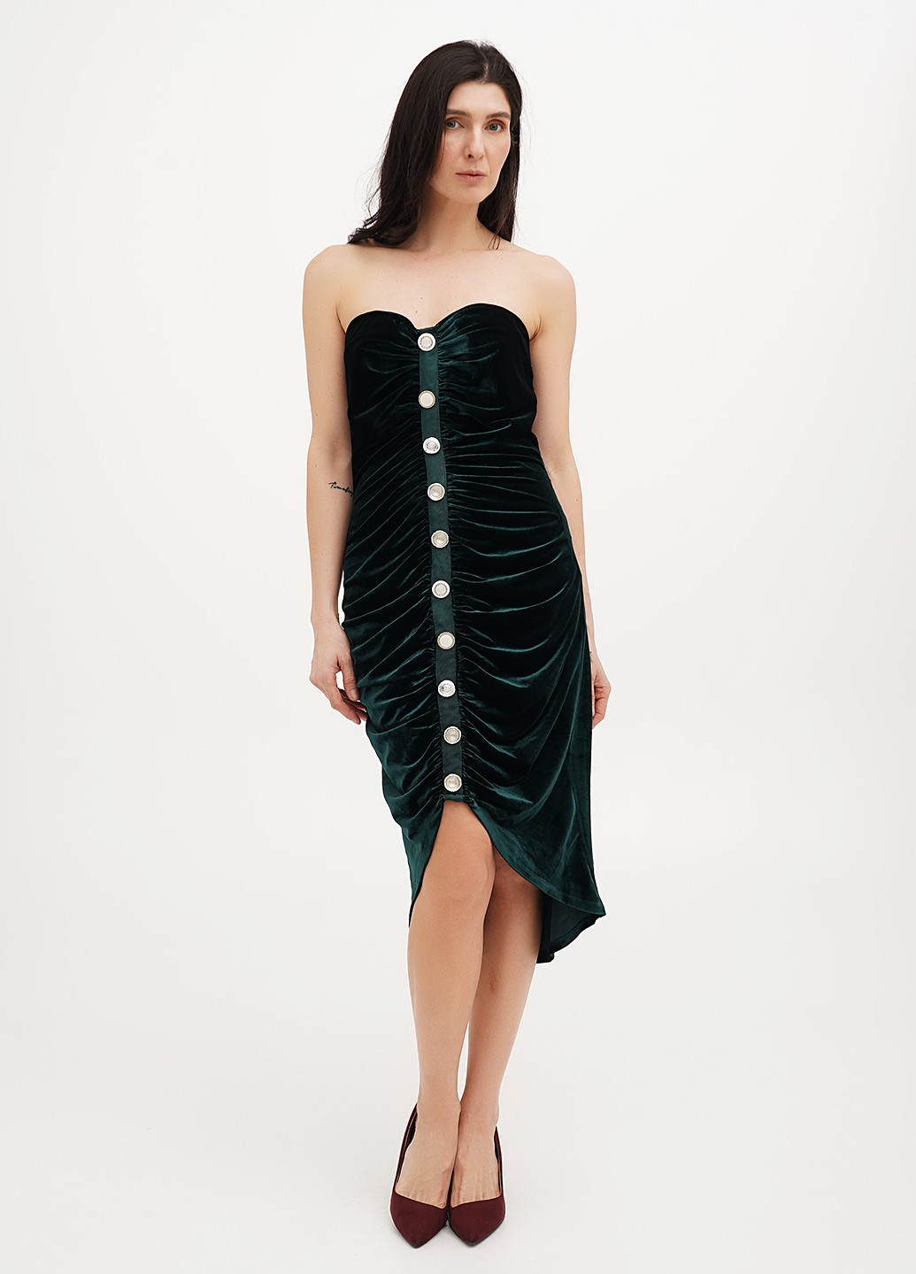 Зелена коктейльна сукня футляр Babylon однотонна