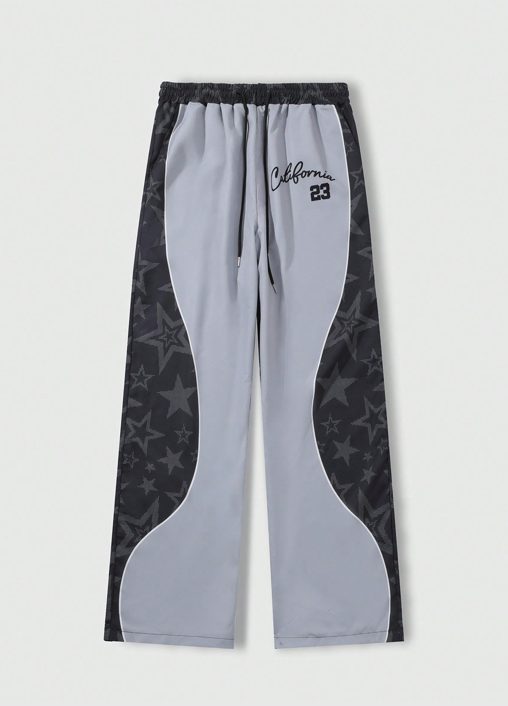 Комбинированные спортивные демисезонные прямые брюки SHEIN