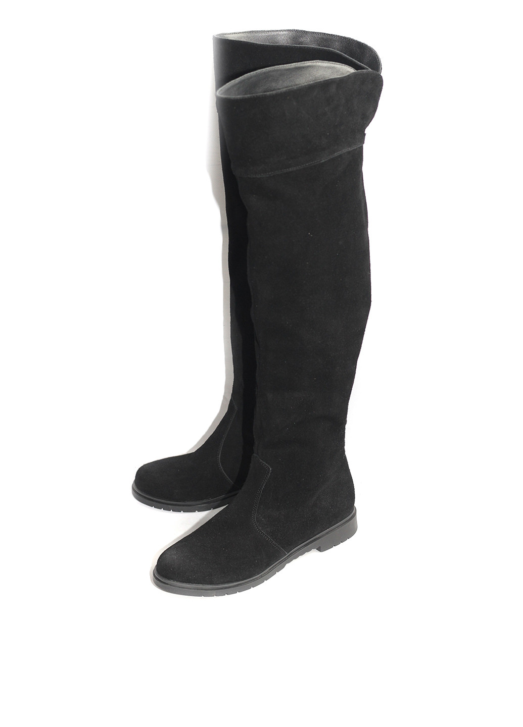 Черные осенние ботфорты Bernardini без каблука