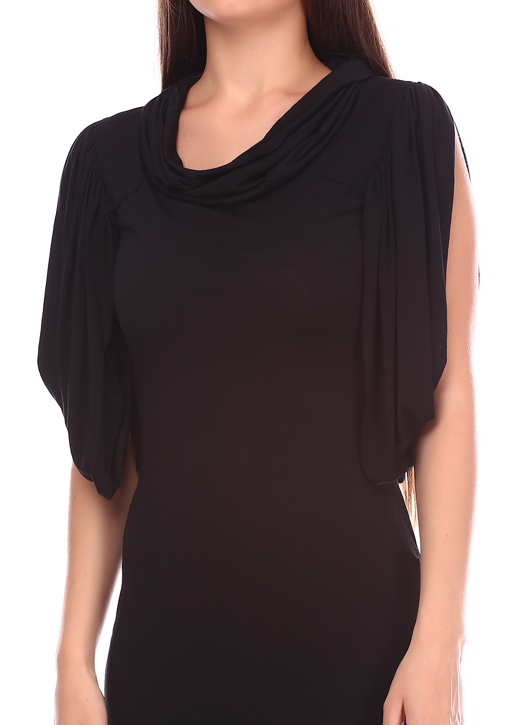 Черное кэжуал платье с коротким рукавом Aniye By однотонное