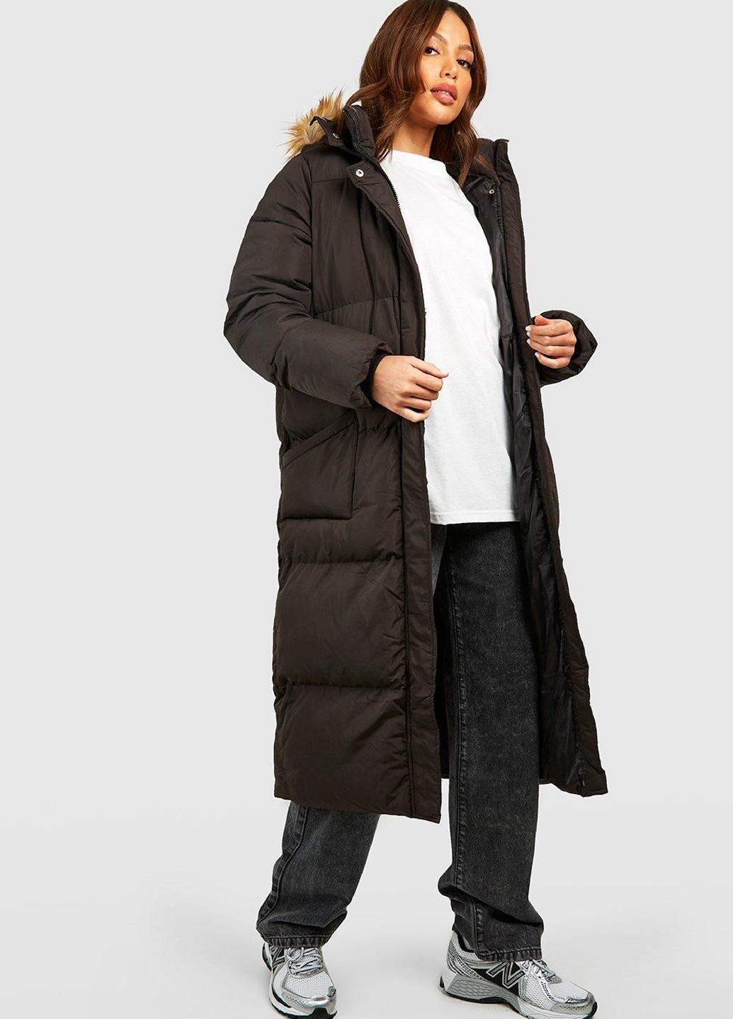 Черная зимняя куртка Boohoo