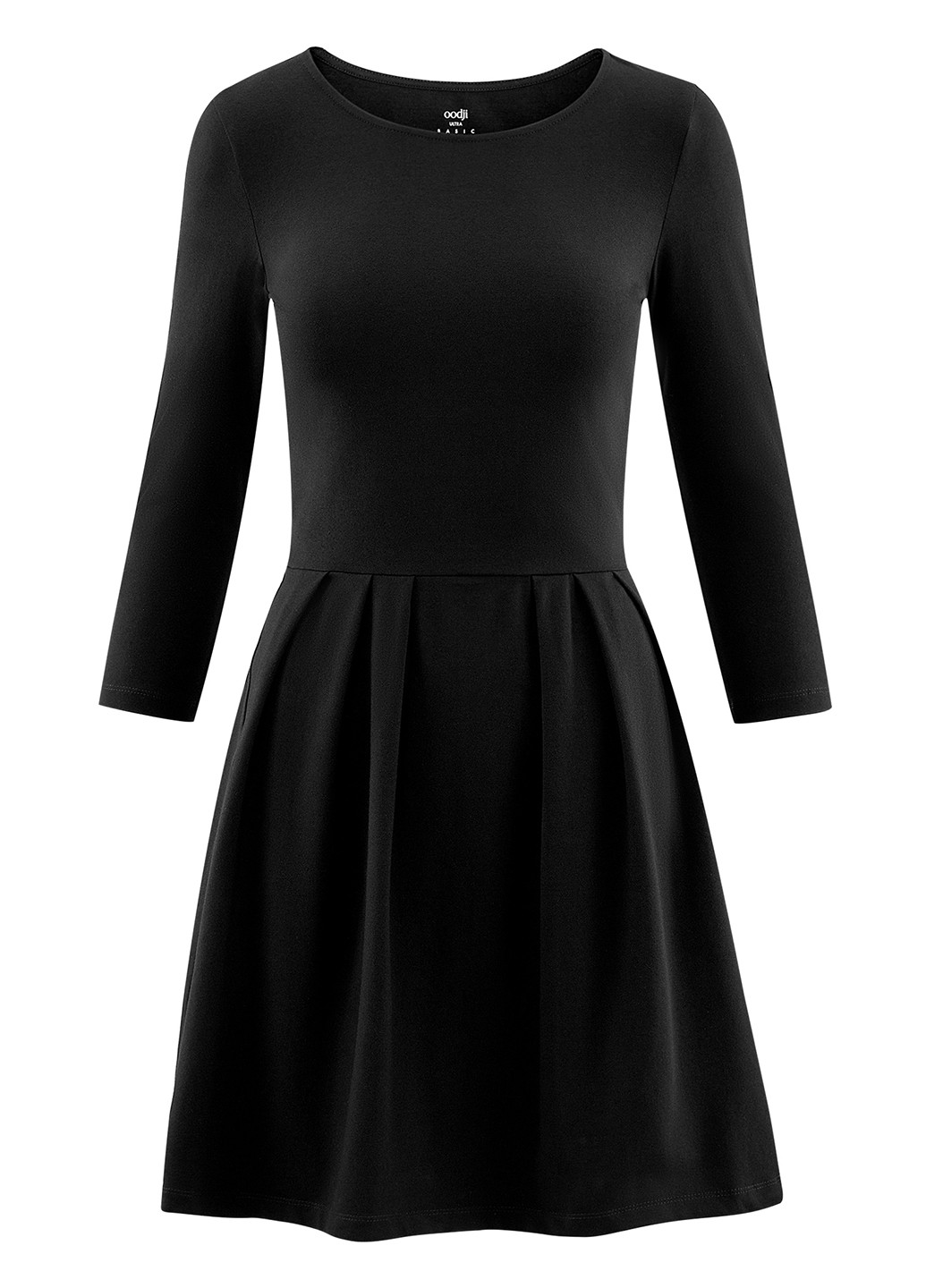 Черное кэжуал платье Oodji однотонное