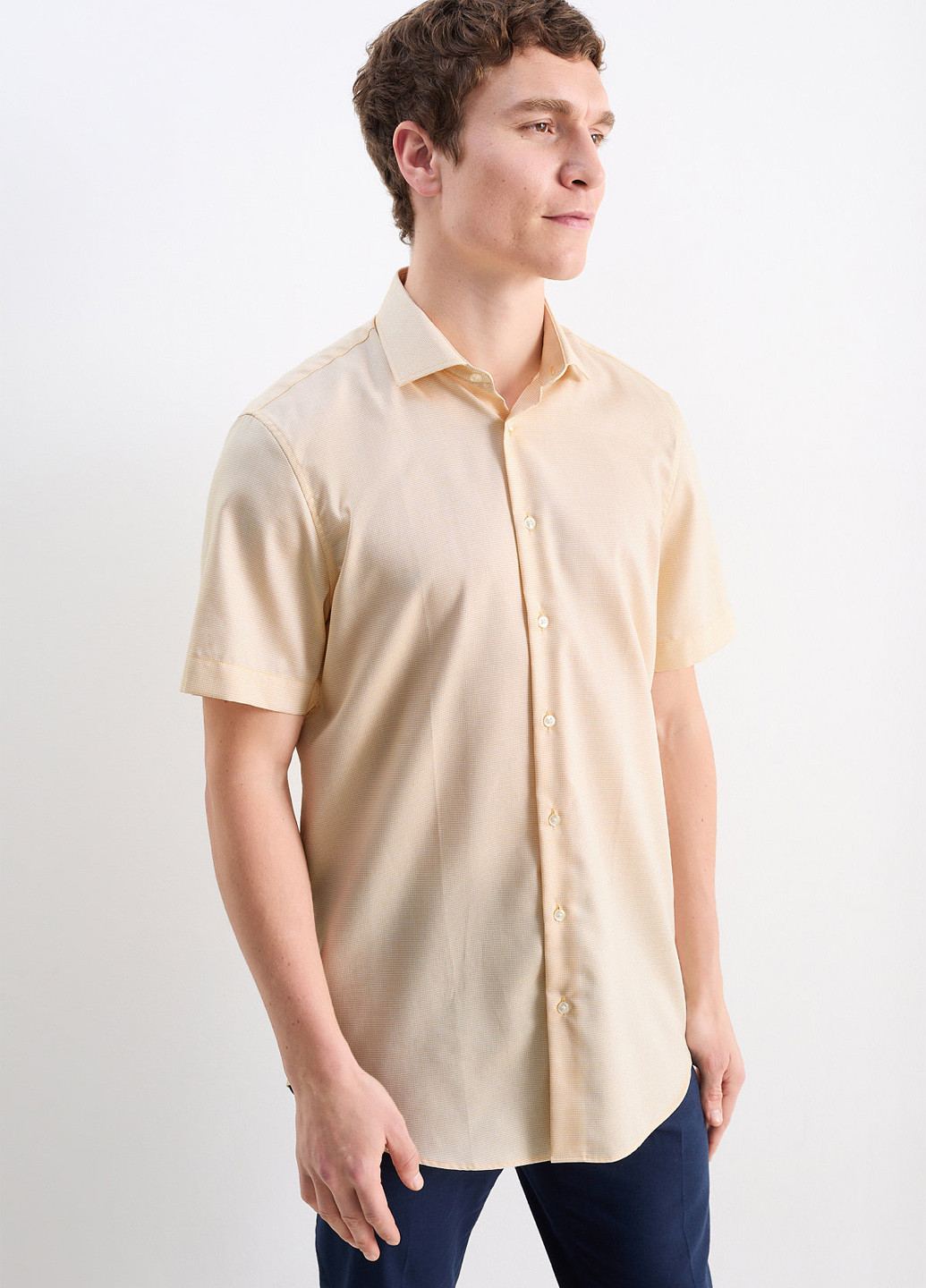 Кремовая кэжуал рубашка однотонная C&A