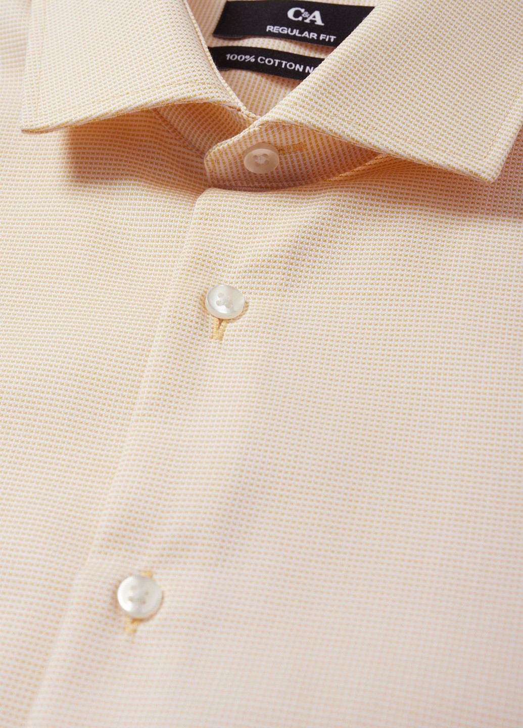 Кремовая кэжуал рубашка однотонная C&A