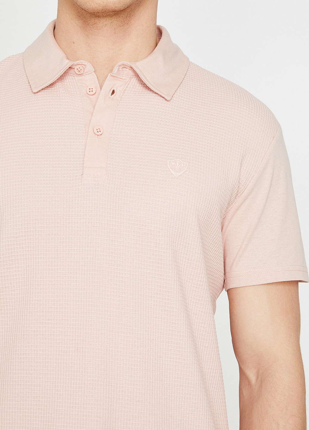 Светло-розовая футболка-поло для мужчин KOTON однотонная