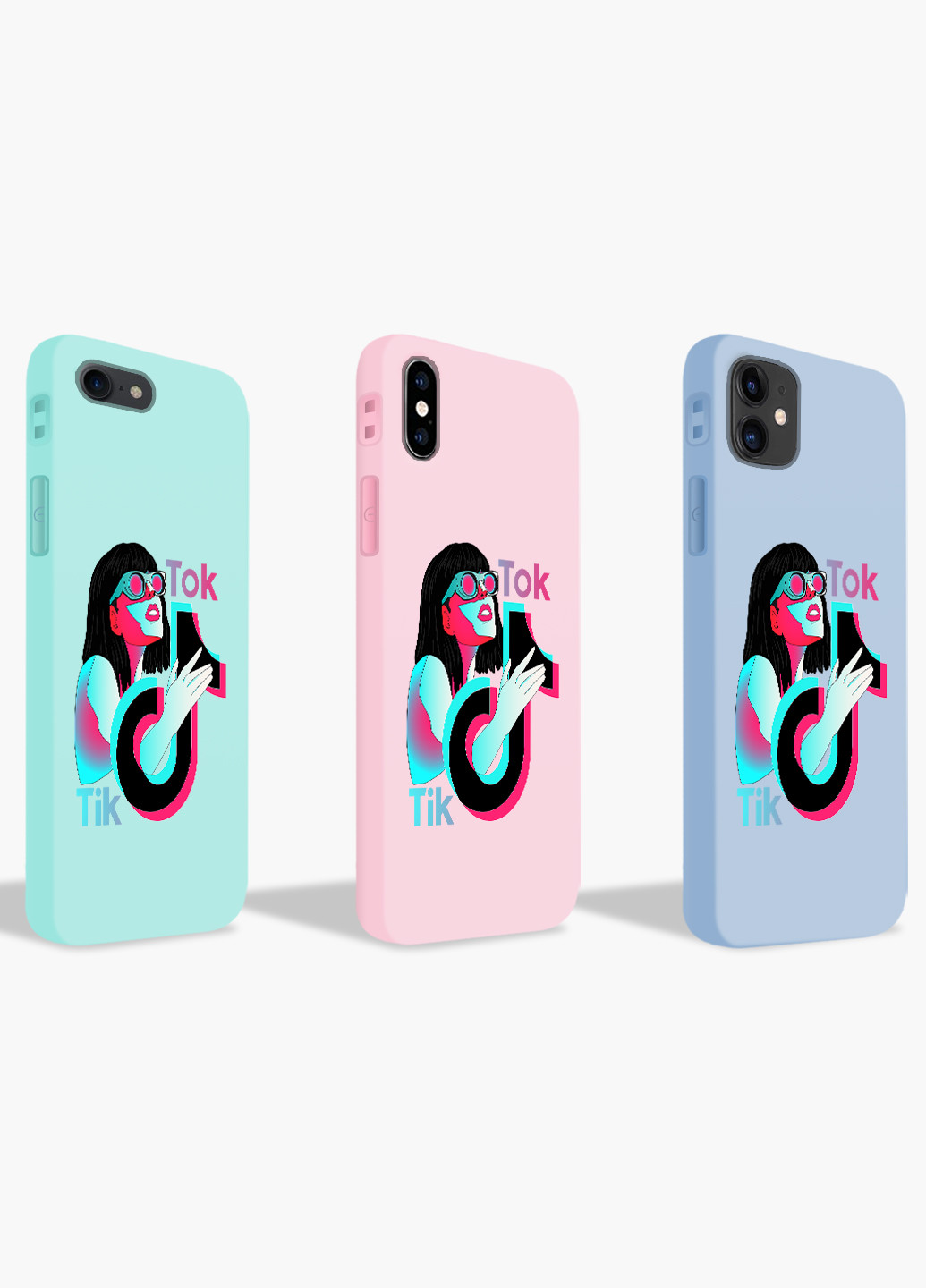Чехол силиконовый Apple Iphone X ТикТок (TikTok) (6129-1647) MobiPrint (219517389)