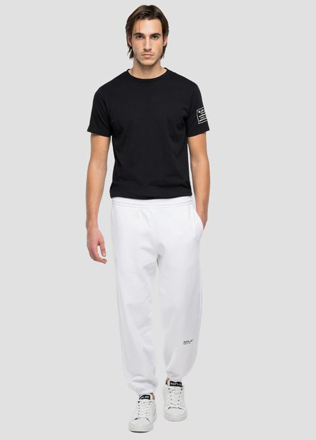 Белые спортивные демисезонные джоггеры брюки Replay